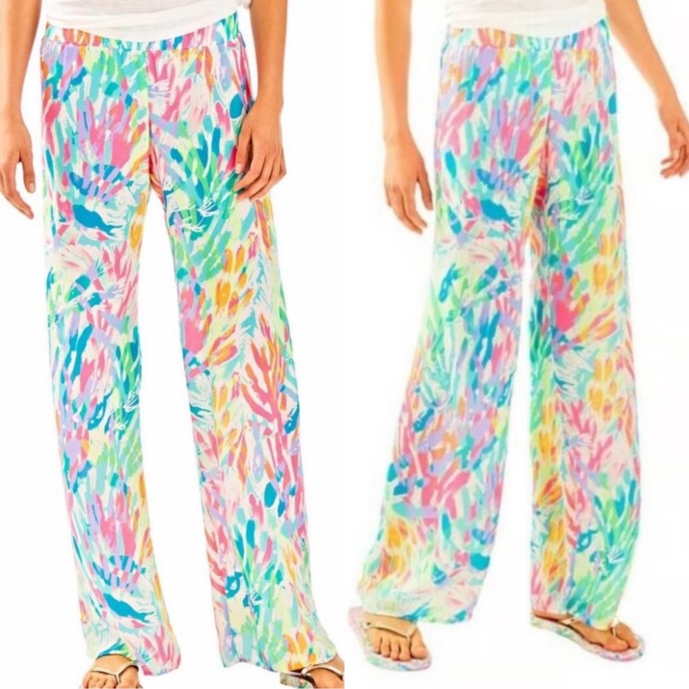 Lilly Pulitzer Bal Harbour Palazzo Pant Sparkling Sands Size Medium